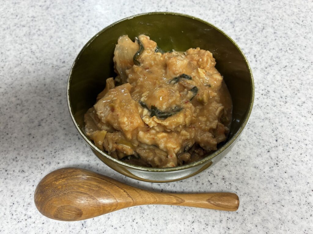 作ったオートミール雑炊の画像